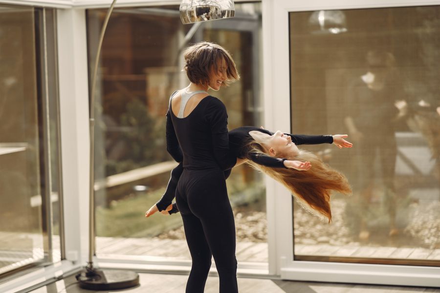 Wellness and self-care moment in a bright studio